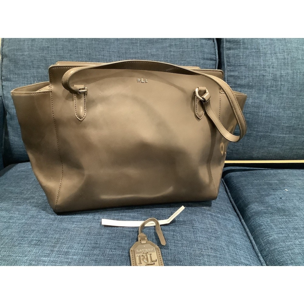 Ralph Lauren Large Leather Shoulder Bag Brown